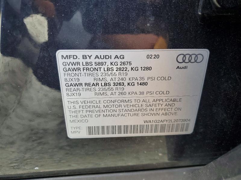 Aukcja sprzedaży 2020 Audi Q5 E, vin: WA1G2AFY2L2073904, numer aukcji: 67298146