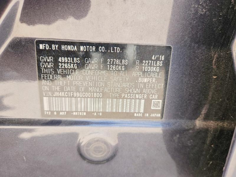 Aukcja sprzedaży 2016 Acura Rlx, vin: JH4KC1F99GC001800, numer aukcji: 69060566
