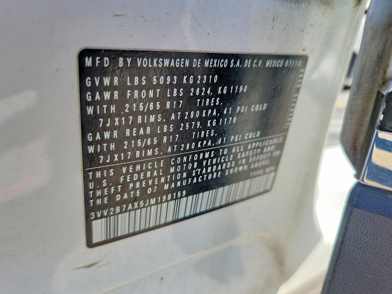 Продаж на аукціоні авто 2018 Volkswagen Tiguan, vin: 3VV2B7AX5JM198159, номер лоту: 68558296