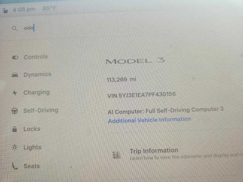 2023 Tesla Model 3 მანქანა იყიდება აუქციონზე, vin: 5YJ3E1EA7PF430156, აუქციონის ნომერი: 70155626
