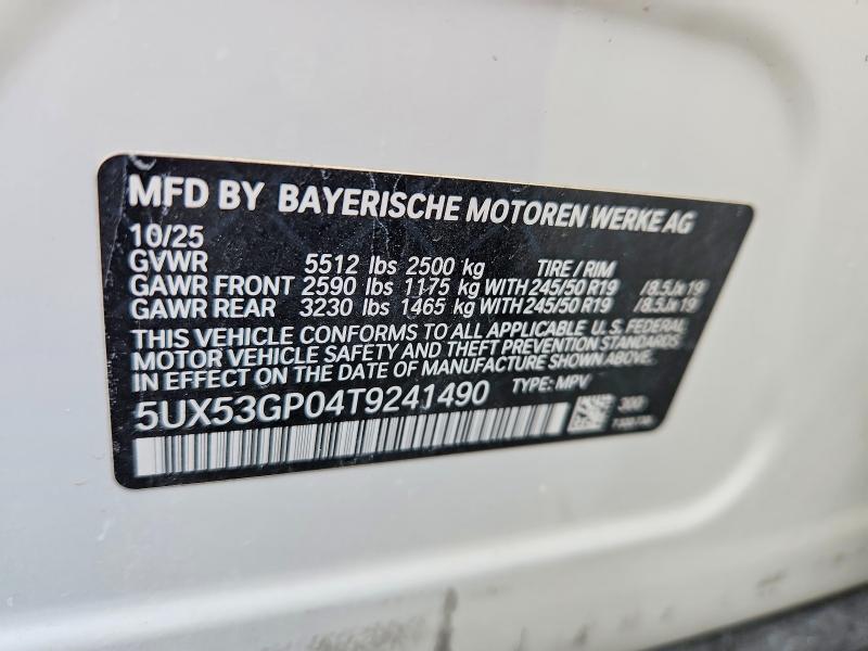 Продаж на аукціоні авто 2026 Bmw X3, vin: 5UX53GP04T9241490, номер лоту: 67861636