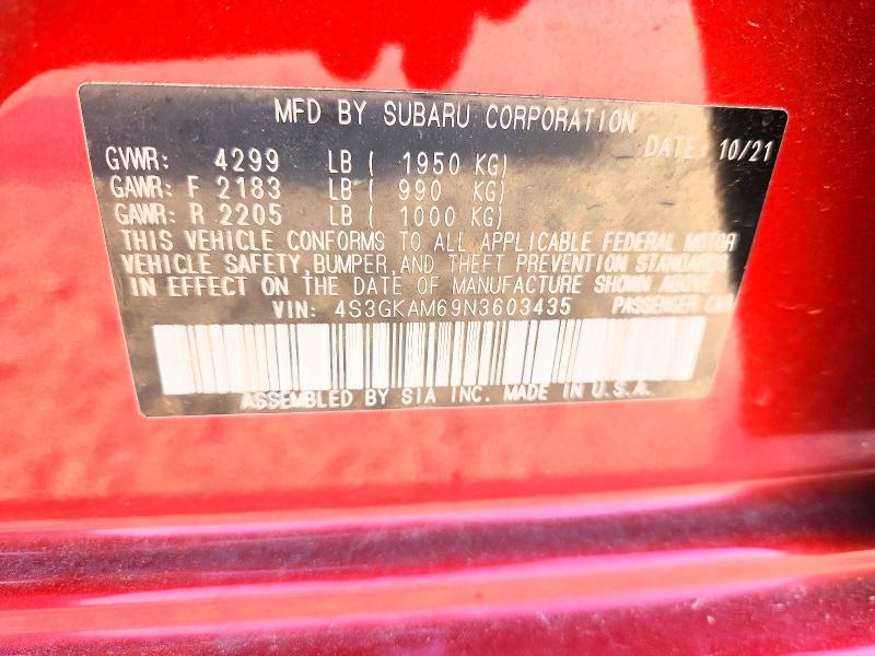 Продажа на аукционе авто 2022 Subaru Impreza, vin: 4S3GKAM69N3603435, номер лота: 67449036