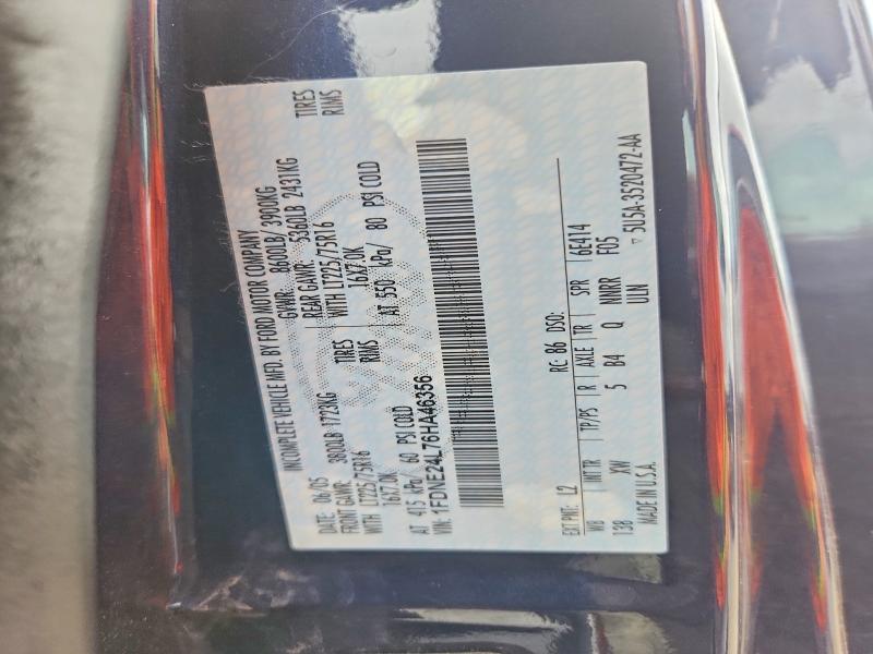 2006 Ford E250 მანქანა იყიდება აუქციონზე, vin: 1FDNE24L76HA46356, აუქციონის ნომერი: 67793776