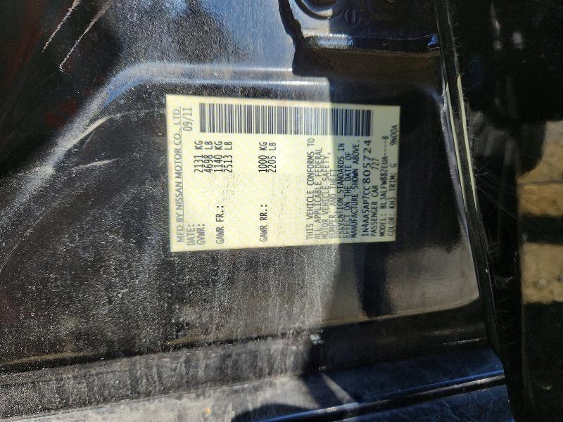 Aukcja sprzedaży 2012 Nissan Maxima, vin: 1N4AA5AP7CC805724, numer aukcji: 68834536