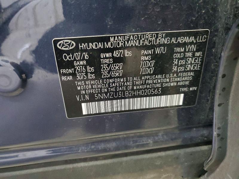 Продаж на аукціоні авто 2017 Hyundai Santa Fe Sport, vin: 5NMZU3LB2HH020563, номер лоту: 70316296