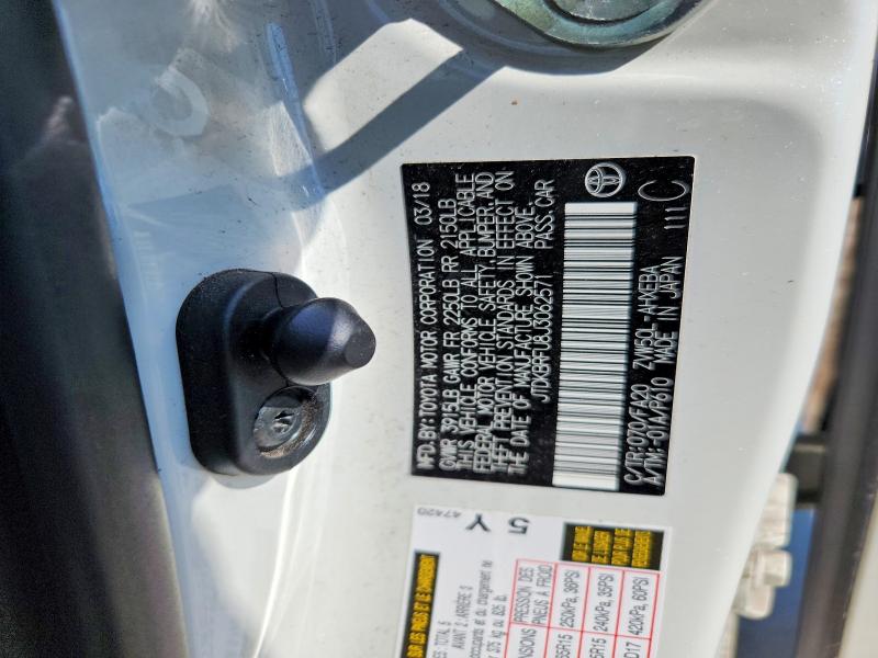 68694496 :رقم المزاد ، JTDKBRFU8J3062571 vin ، 2018 Toyota Prius مزاد بيع