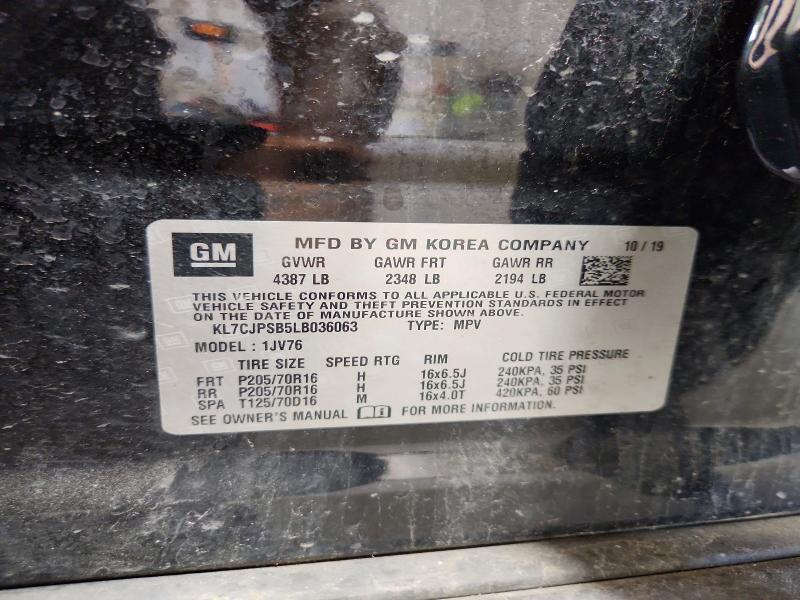 Продажа на аукционе авто 2020 Chevrolet Trax, vin: KL7CJPSB5LB036063, номер лота: 68417666