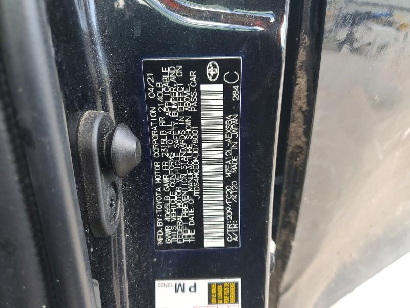 2021 Toyota Corolla მანქანა იყიდება აუქციონზე, vin: JTDS4MCE0MJ078001, აუქციონის ნომერი: 68304346