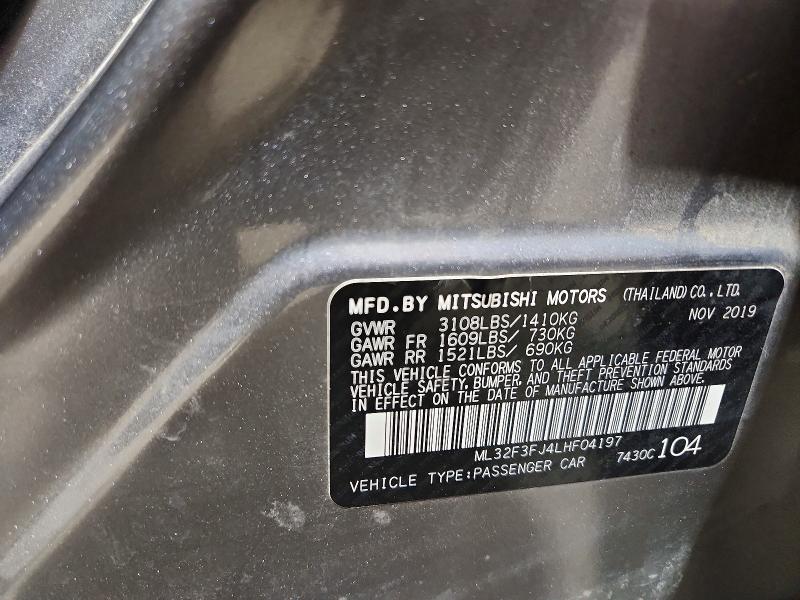 Продаж на аукціоні авто 2020 Mitsubishi Mirage, vin: ML32F3FJ4LHF04197, номер лоту: 68196256