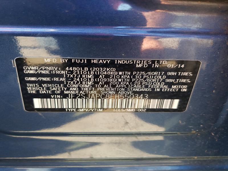 68327266 :رقم المزاد ، JF2SJAPC8EH550343 vin ، 2014 Subaru Forester مزاد بيع