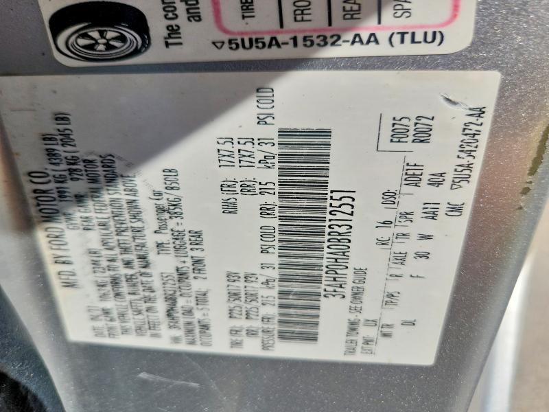 Aukcja sprzedaży 2011 Ford Fusion, vin: 3FAHP0HA0BR312551, numer aukcji: 68559596