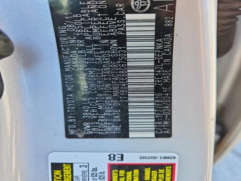 68361636 :رقم المزاد ، 2T1BU4EE6BC675031 vin ، 2011 Toyota Corolla مزاد بيع