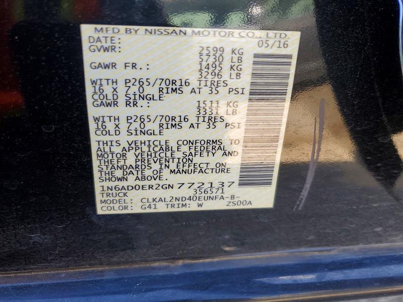 Продаж на аукціоні авто 2016 Nissan Frontier, vin: 1N6AD0ER2GN772137, номер лоту: 68678146