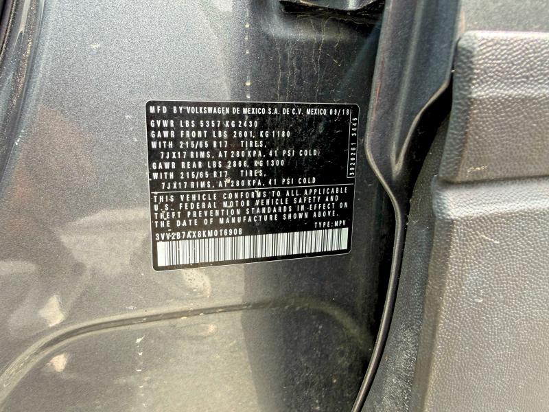 Aukcja sprzedaży 2019 Volkswagen Tiguan, vin: 3VV2B7AX8KM016908, numer aukcji: 68306656