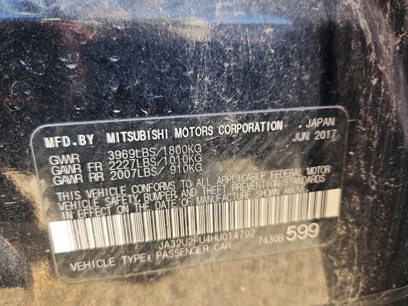 Aukcja sprzedaży 2017 Mitsubishi Lancer, vin: JA32U2FU4HU014702, numer aukcji: 66597956