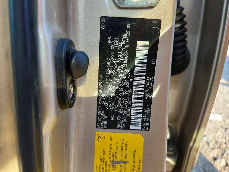 67433706 :رقم المزاد ، JTJHA31U640027404 vin ، 2004 Lexus Rx مزاد بيع