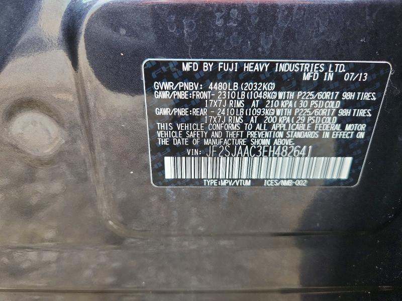 Продаж на аукціоні авто 2014 Subaru Forester, vin: JF2SJAAC3EH482641, номер лоту: 69954956