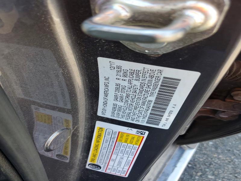 67590396 :رقم المزاد ، 1HGCV1F49JA074786 vin ، 2018 Honda Accord مزاد بيع