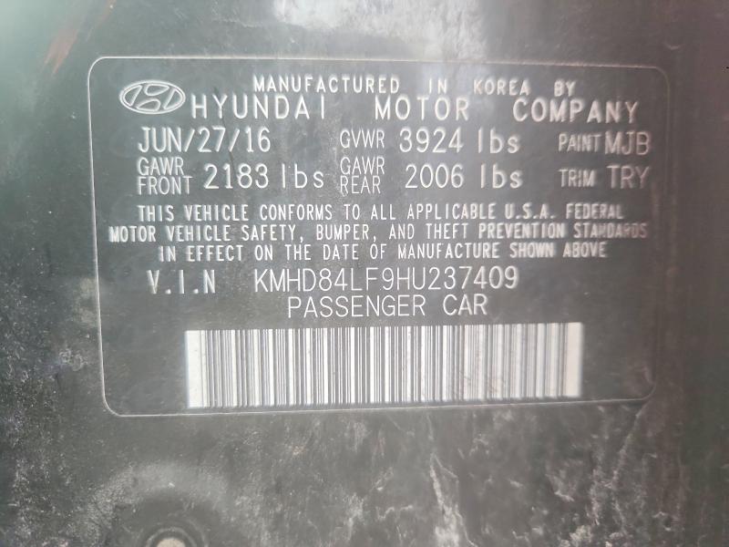 Продаж на аукціоні авто 2017 Hyundai Elantra, vin: KMHD84LF9HU237409, номер лоту: 70628896