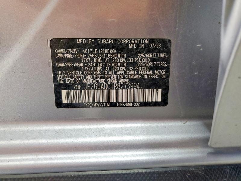 Aukcja sprzedaży 2024 Subaru Crosstrek, vin: JF2GUADC1R8273994, numer aukcji: 68389566