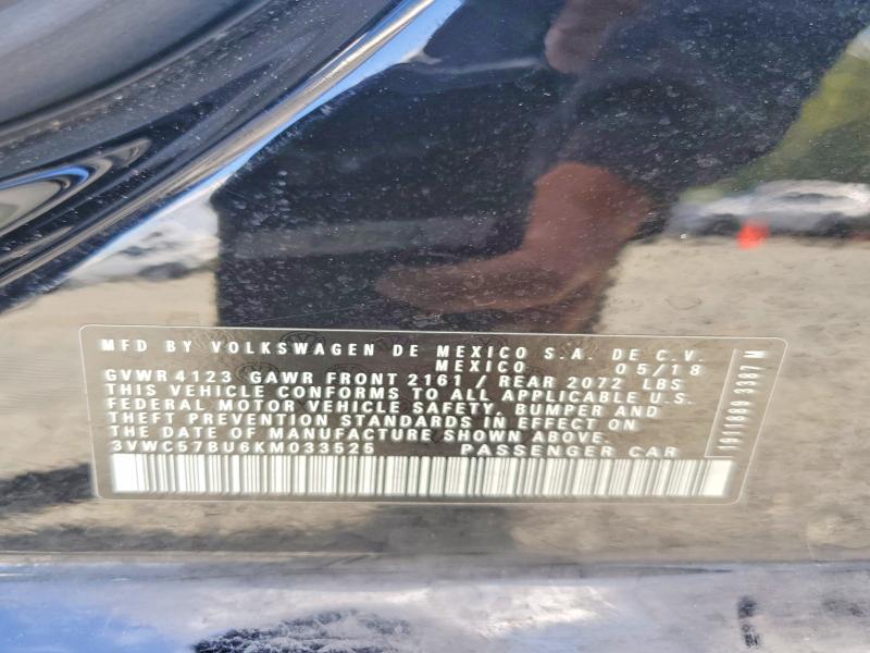 Продажа на аукционе авто 2019 Volkswagen Jetta, vin: 3VWC57BU6KM033525, номер лота: 67919596