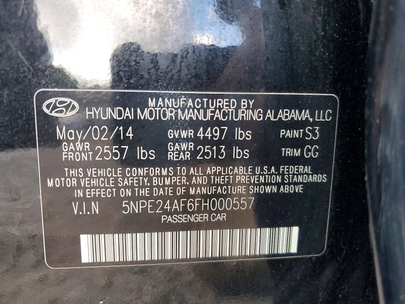 2015 Hyundai Sonata მანქანა იყიდება აუქციონზე, vin: 5NPE24AF6FH000557, აუქციონის ნომერი: 69496336