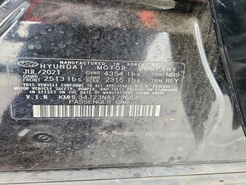 69768106 :رقم المزاد ، KMHL34J23NA173682 vin ، 2022 Hyundai Sonata مزاد بيع