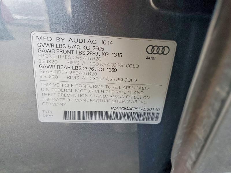 Aukcja sprzedaży 2015 Audi Q5, vin: WA1CMAFP5FA060140, numer aukcji: 67856266