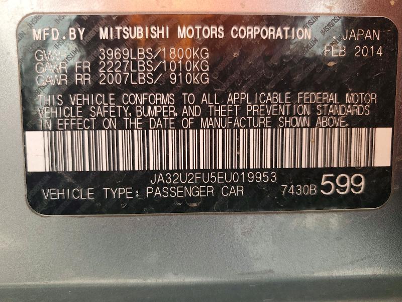 Aukcja sprzedaży 2014 Mitsubishi Lancer, vin: JA32U2FU5EU019953, numer aukcji: 68644316