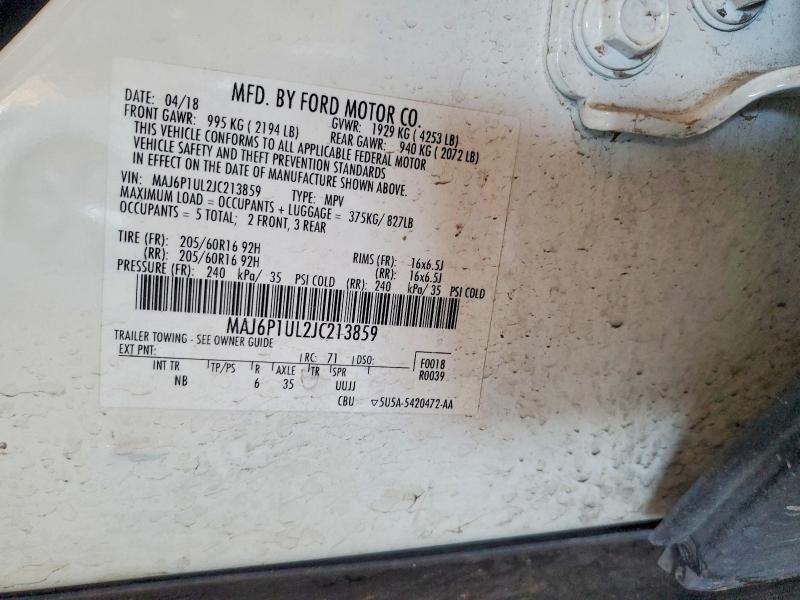 Aukcja sprzedaży 2018 Ford Ecosport, vin: MAJ6P1UL2JC213859, numer aukcji: 67796976