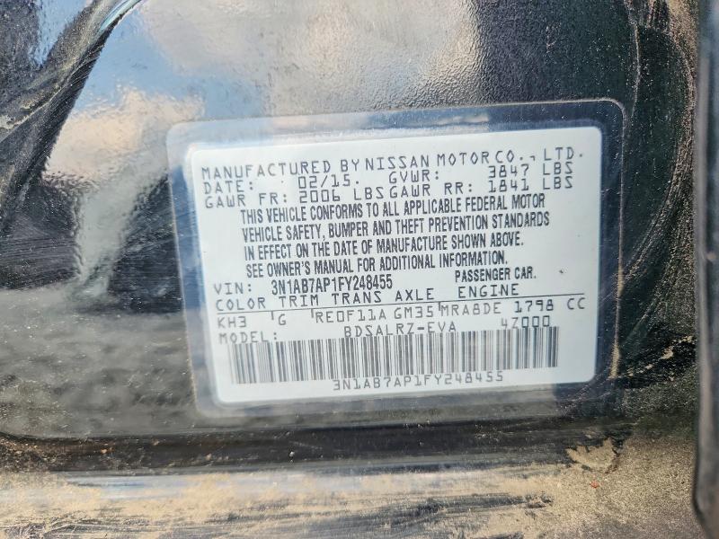 Продаж на аукціоні авто 2015 Nissan Sentra, vin: 3N1AB7AP1FY248455, номер лоту: 67127266