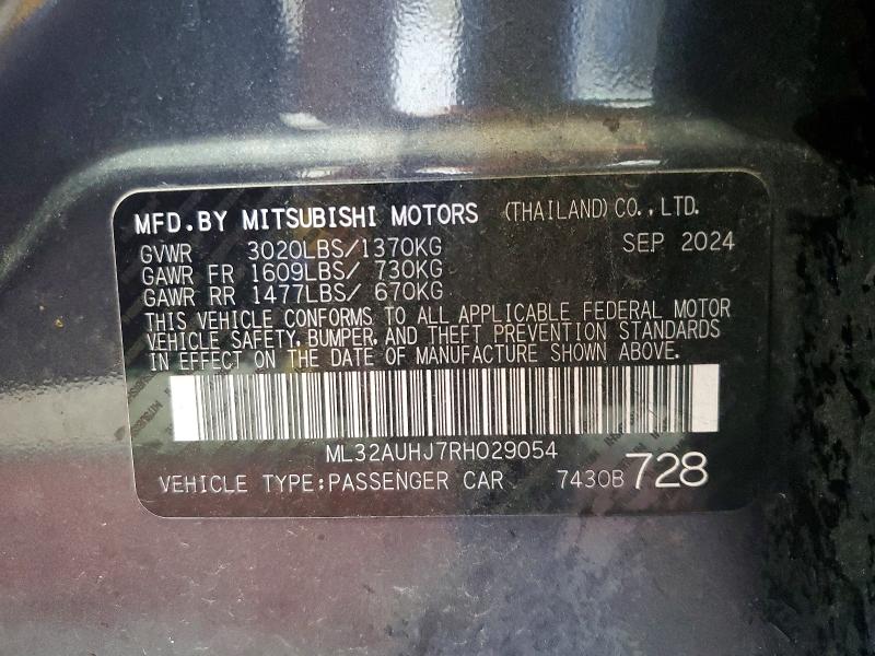 Продажа на аукционе авто 2024 Mitsubishi Mirage, vin: ML32AUHJ7RH029054, номер лота: 68825736