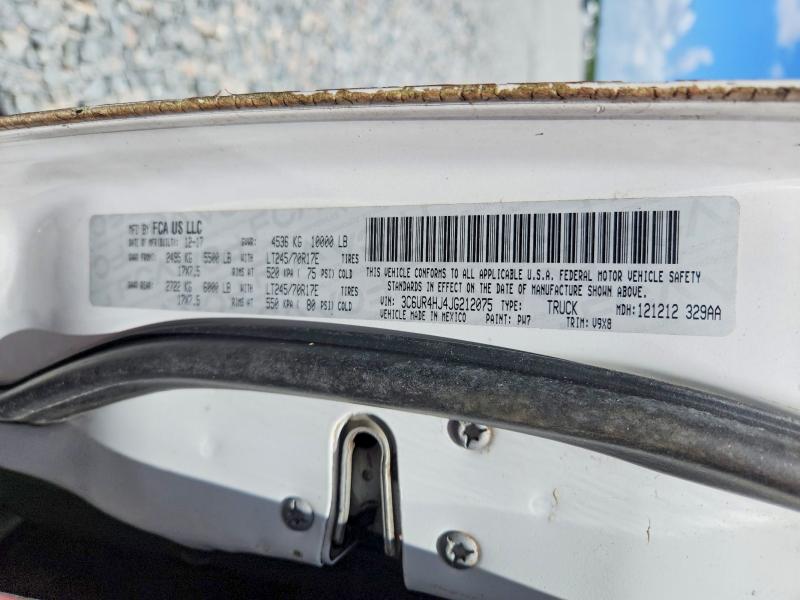 2018 Ram 2500 მანქანა იყიდება აუქციონზე, vin: 3C6UR4HJ4JG212075, აუქციონის ნომერი: 68964856