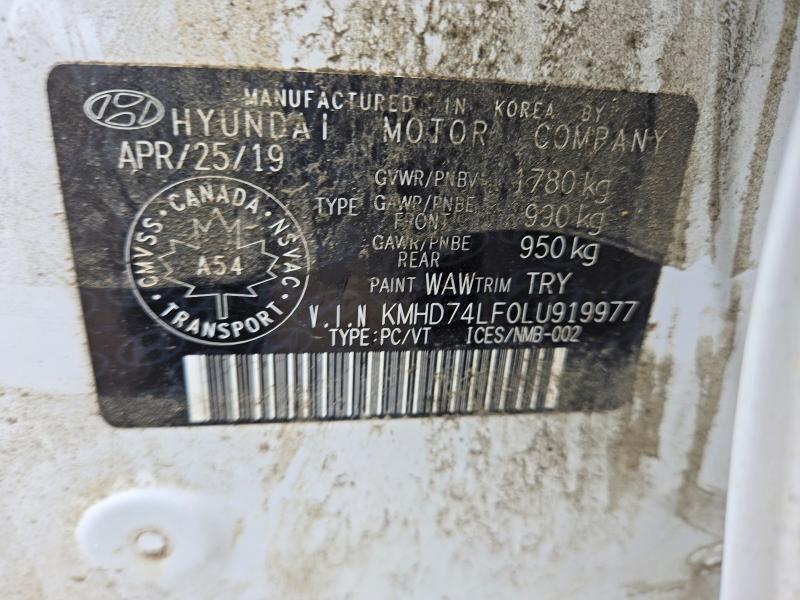 66552526 :رقم المزاد ، KMHD74LF0LU919977 vin ، 2020 Hyundai Elantra مزاد بيع