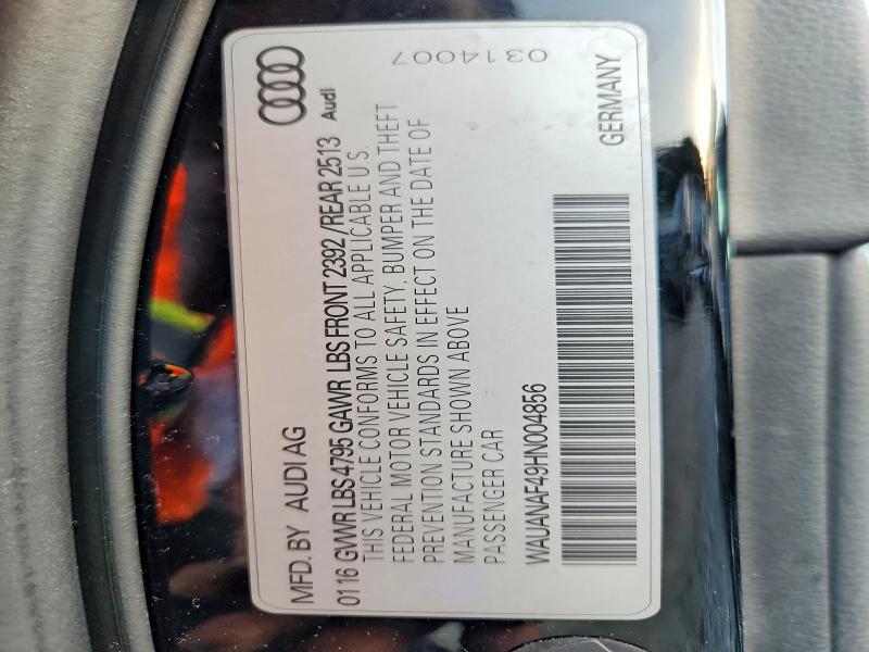 Продаж на аукціоні авто 2017 Audi A4, vin: WAUANAF49HN004856, номер лоту: 68575066