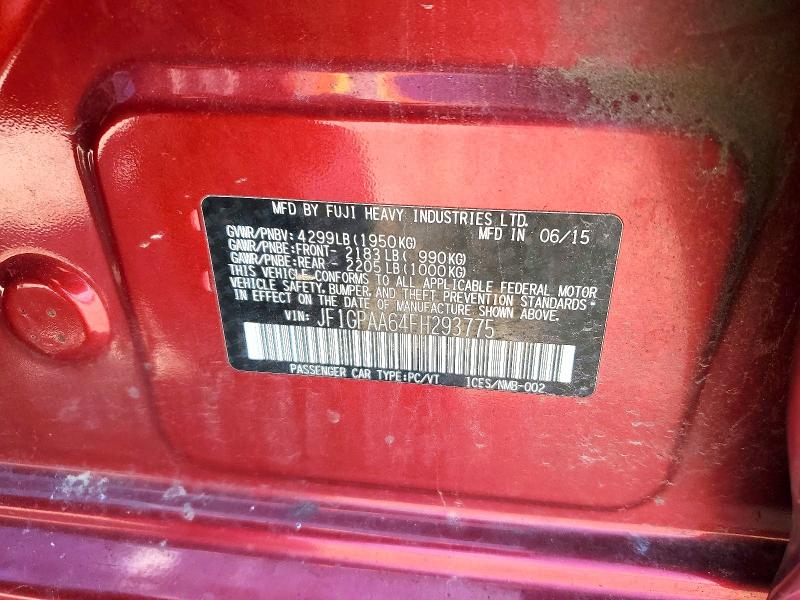 Aukcja sprzedaży 2015 Subaru Impreza, vin: JF1GPAA64FH293775, numer aukcji: 68255536