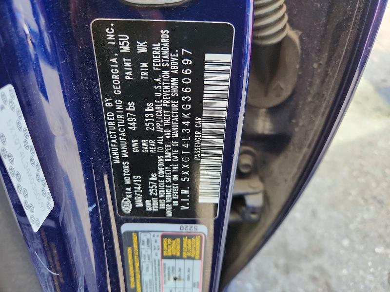 68535866 :رقم المزاد ، 5XXGT4L34KG360697 vin ، 2019 Kia Optima مزاد بيع