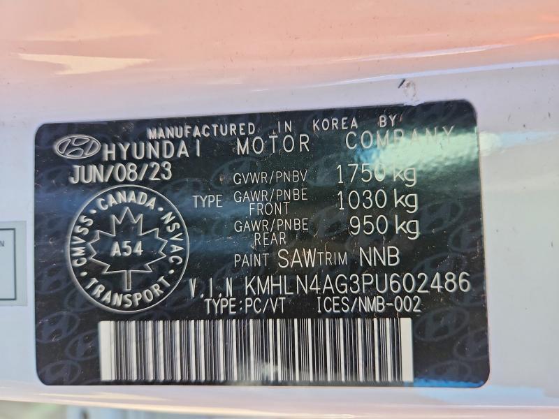 2023 Hyundai Elantra მანქანა იყიდება აუქციონზე, vin: KMHLN4AG3PU602486, აუქციონის ნომერი: 67293596