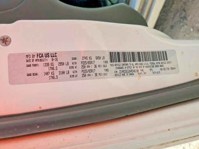 68995516 :رقم المزاد ، 2C4RDGEG3HR546190 vin ، 2017 Dodge Grand Caravan مزاد بيع