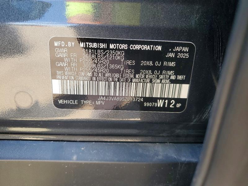 67705466 :رقم المزاد ، JA4J3VA89SZ013724 vin ، 2025 Mitsubishi Outlander مزاد بيع