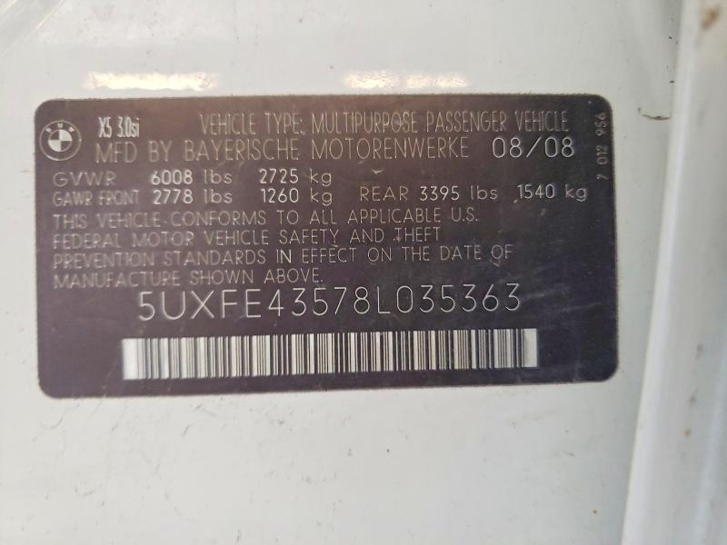 Продажа на аукционе авто 2008 Bmw X5, vin: 5UXFE43578L035363, номер лота: 69406566