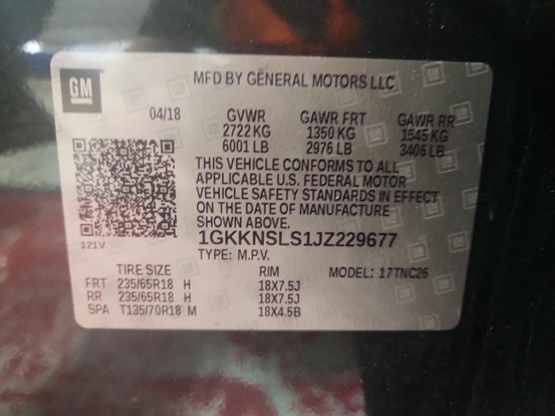 Aukcja sprzedaży 2018 Gmc Acadia, vin: 1GKKNSLS1JZ229677, numer aukcji: 66976966