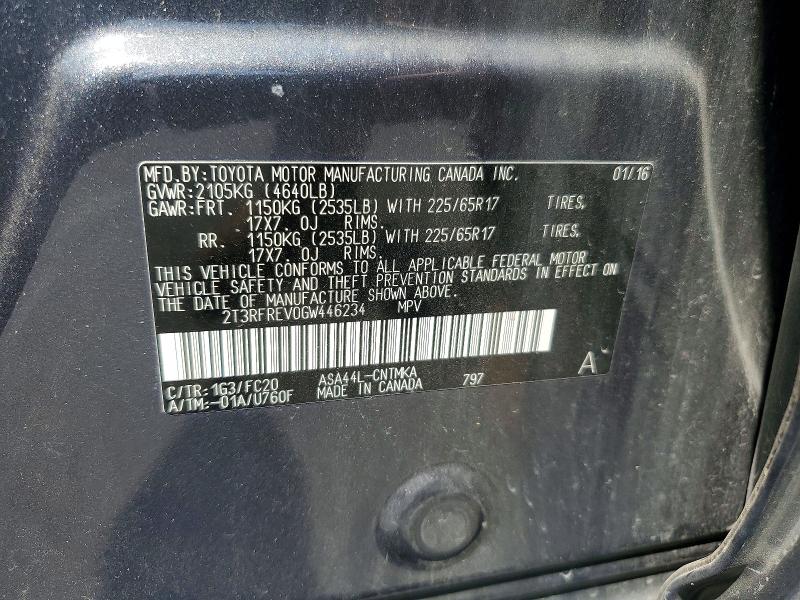 Продаж на аукціоні авто 2016 Toyota Rav4, vin: 2T3RFREV0GW446234, номер лоту: 68152876