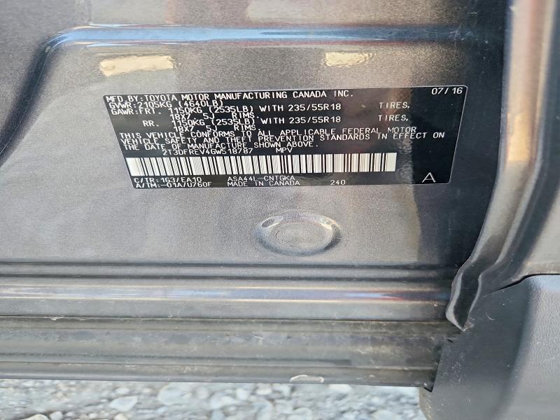 68420886 :رقم المزاد ، 2T3DFREV4GW518787 vin ، 2016 Toyota Rav4 مزاد بيع