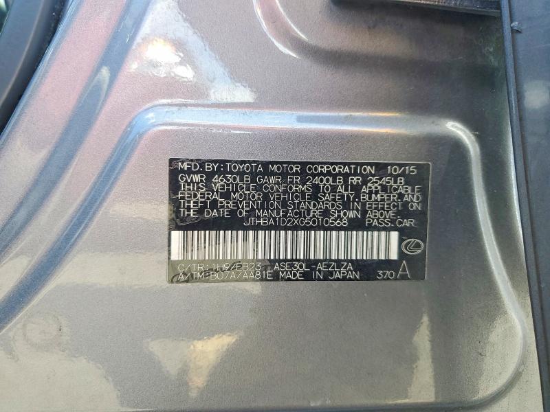 Продажа на аукционе авто 2016 Lexus Is, vin: JTHBA1D2XG5010568, номер лота: 67390076