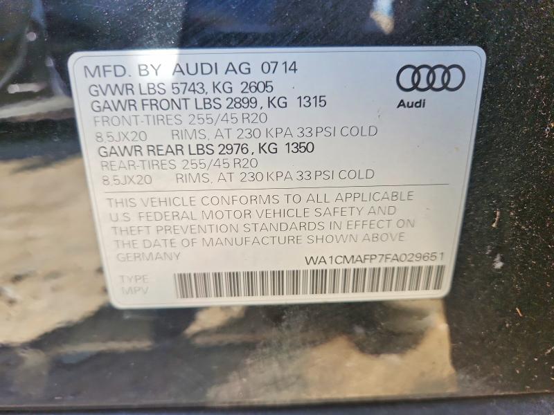 Aukcja sprzedaży 2015 Audi Q5, vin: WA1CMAFP7FA029651, numer aukcji: 67669666