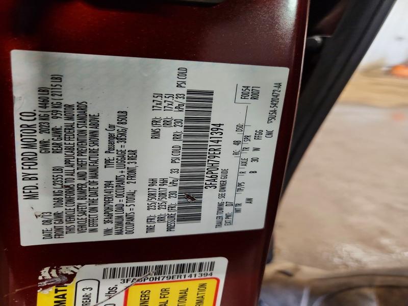 69149946 :رقم المزاد ، 3FA6P0H79ER141394 vin ، 2014 Ford Fusion مزاد بيع