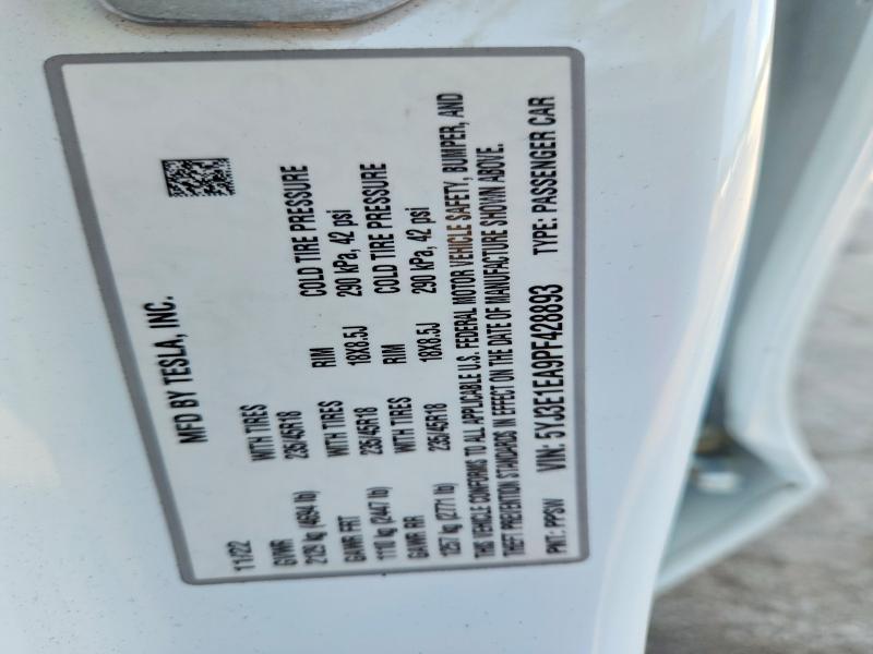 Aukcja sprzedaży 2023 Tesla Model 3, vin: 5YJ3E1EA9PF428893, numer aukcji: 67381946