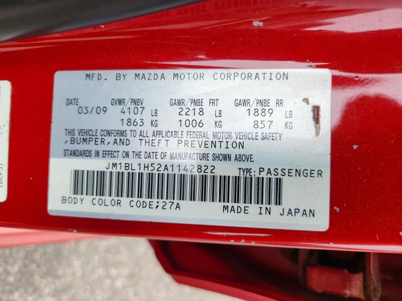 Aukcja sprzedaży 2010 Mazda 3, vin: JM1BL1H52A1142822, numer aukcji: 67440126