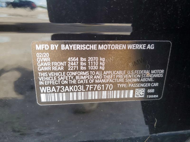 Aukcja sprzedaży 2020 Bmw 228xi, vin: WBA73AK03L7F76170, numer aukcji: 68394876